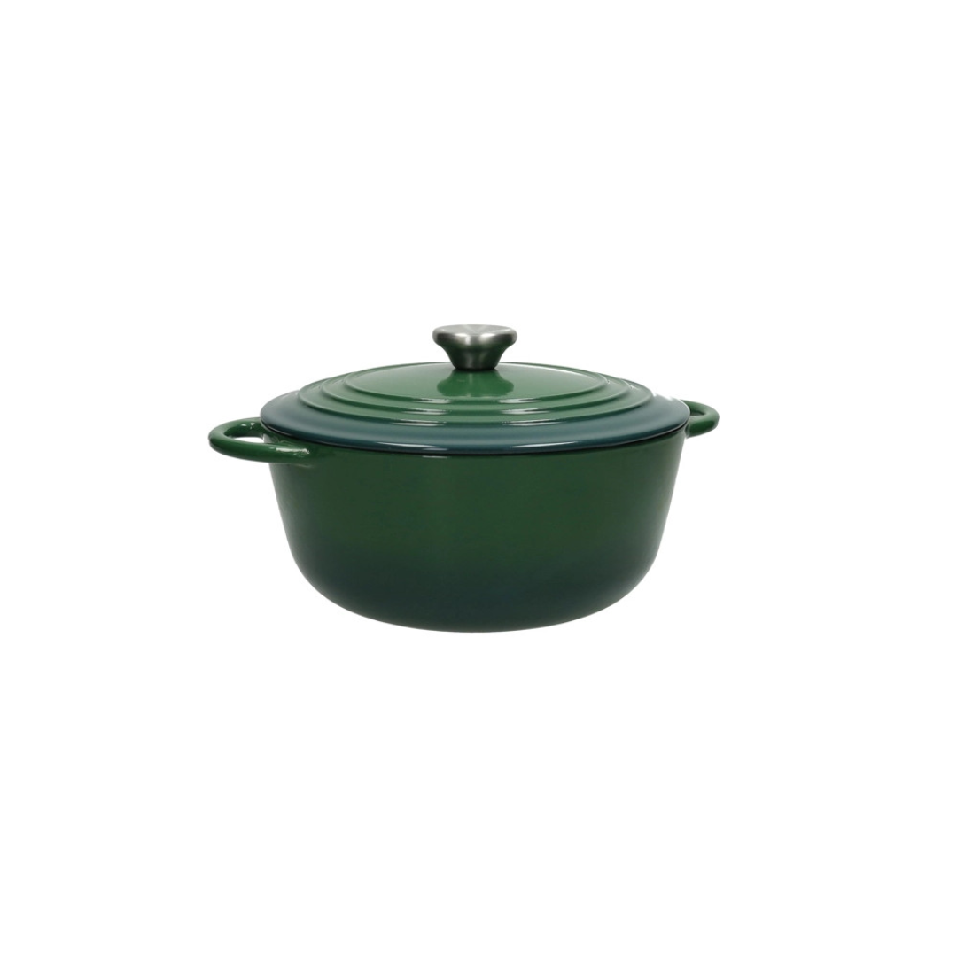 CASSERUOLA COCOTTE VERDE GHISA SMALTATA 4 LT