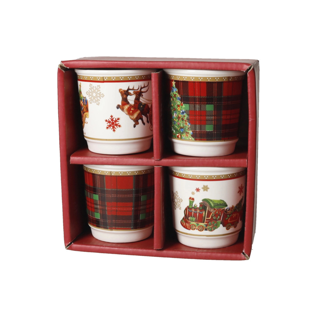 BICCHIERINO CHRISTMAS SET 4 PZ NEW BONE CHINA