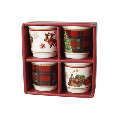 BICCHIERINO CHRISTMAS SET 4 PZ NEW BONE CHINA