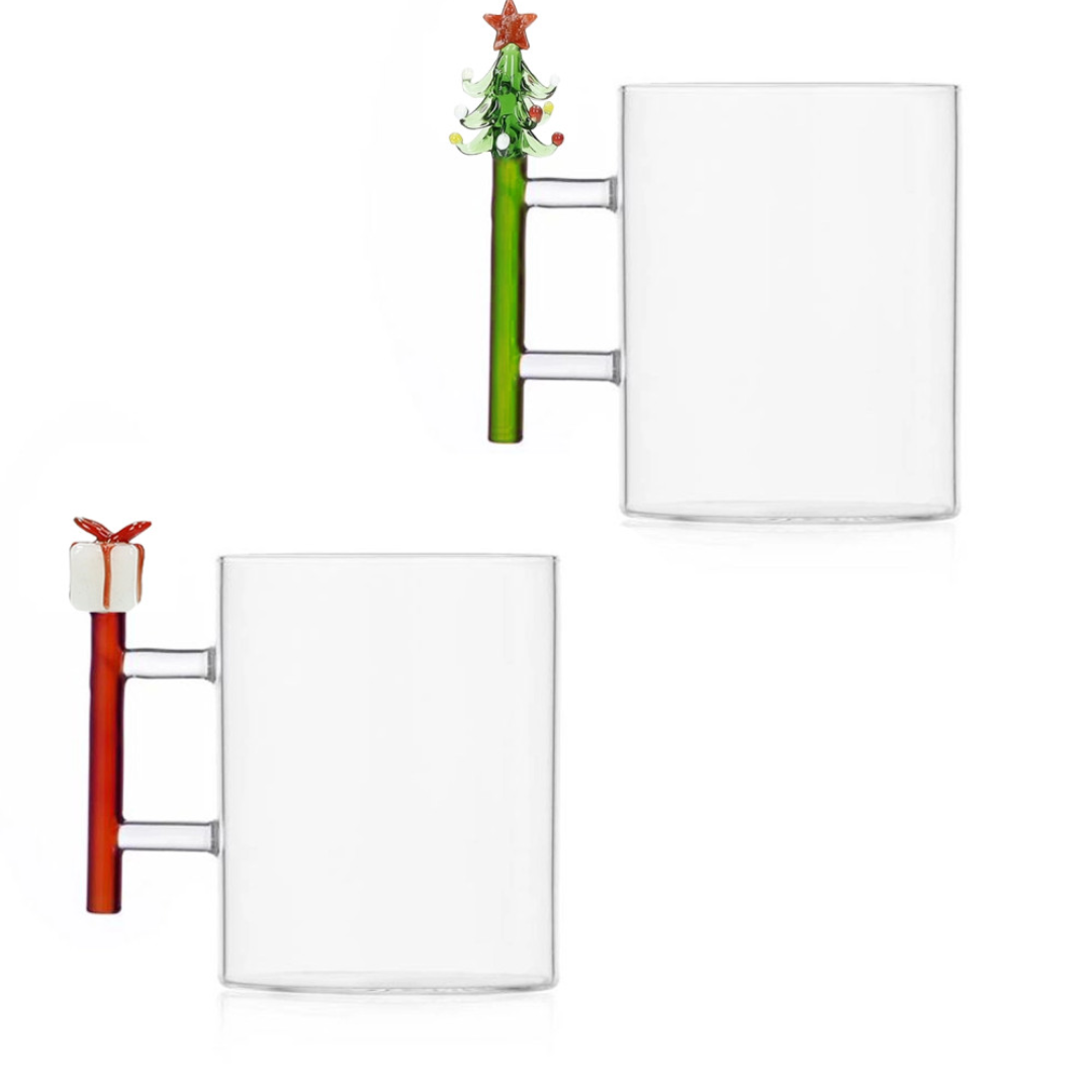 MUG W IL NATALE SOGGETTI NATALIZI ASSORTITI SET 2 PZ VETRO