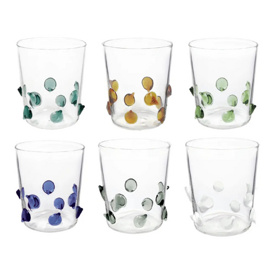 BICCHIERE GINEVRINE COLORI ASSORTITI SET 6 PZ VETRO BOROSILICATO