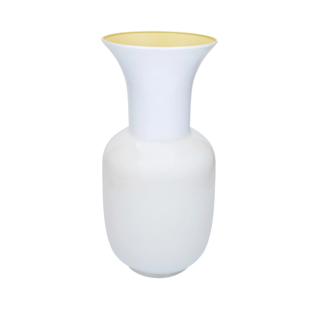 VASO ARGO BICOLOR BIANCO/OCRA VETRO 37H