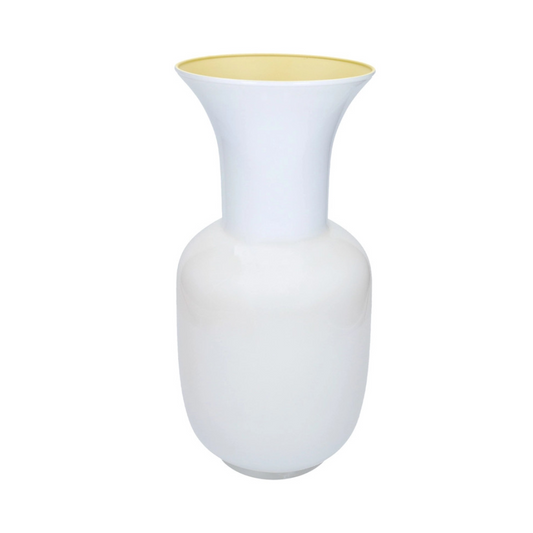 VASO ARGO BICOLOR BIANCO/OCRA VETRO 37H